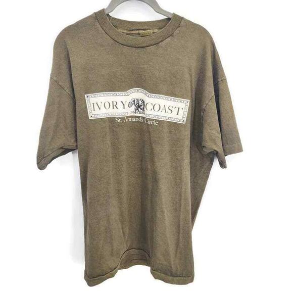Vintage Green Made in the U.S.A single stitch Ivory Coast tee in XL - Picture 1 of 5